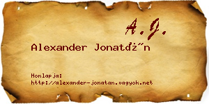Alexander Jonatán névjegykártya